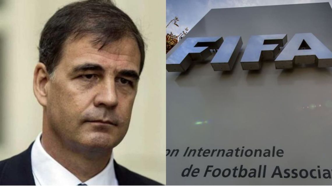 Alejandro Burzaco and the FIFA logo.