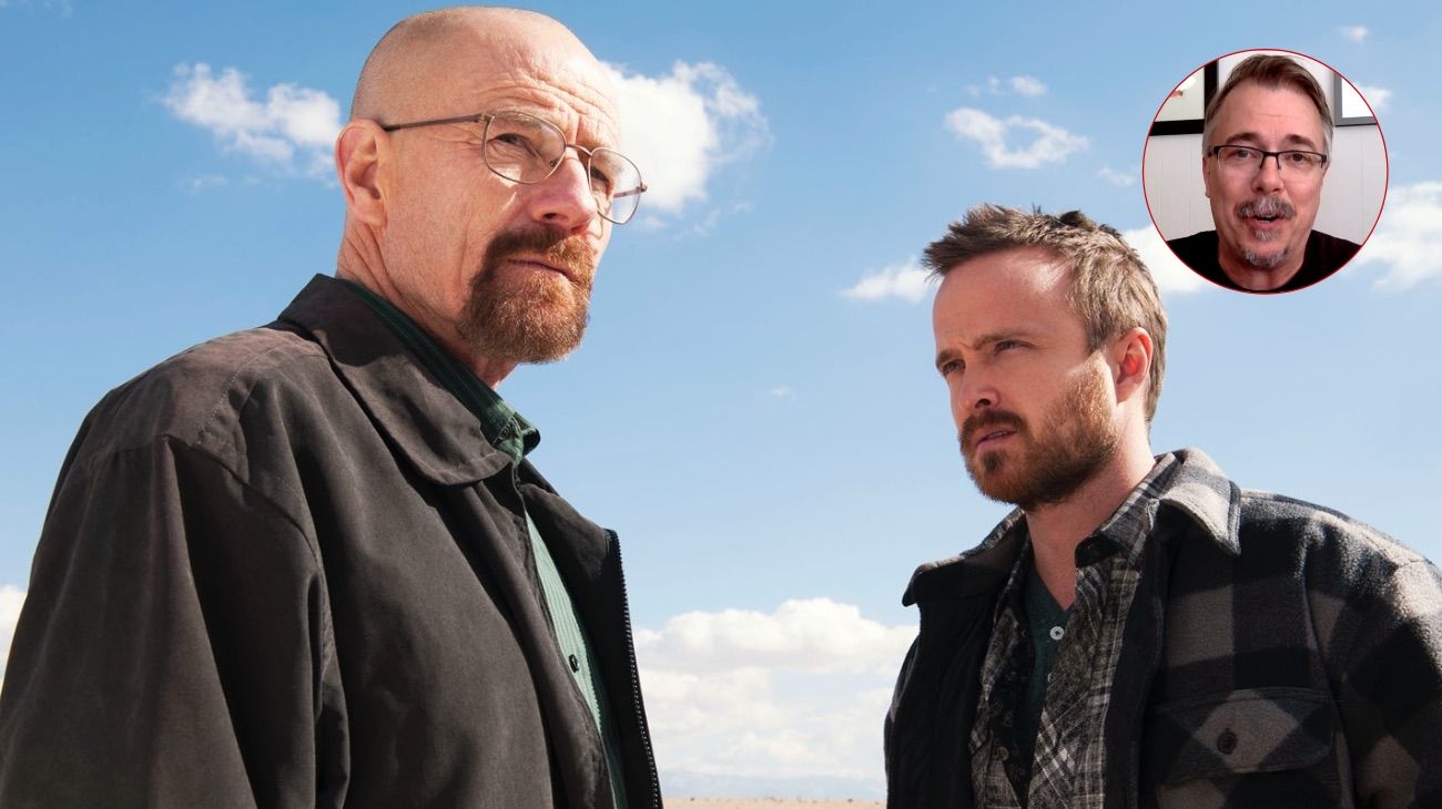 Vince Gilligan, creador de "Breaking Bad" (círculo); y Bryan Cranston y Aaron Paul.