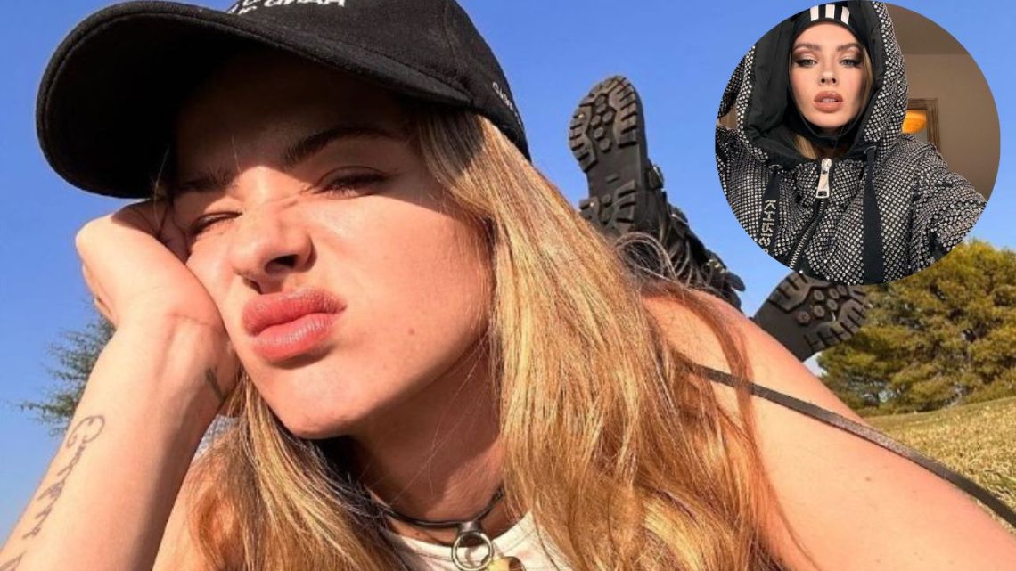 La campera de La China Suárez con brillo y pasamontañas