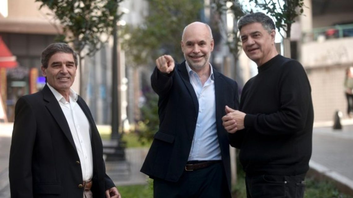 Fernán Quirós, Horacio Rodríguez Larreta and Jorge Macri.