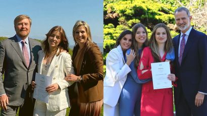 La princesa Alexia y la infanta Sofía junto a sus familias