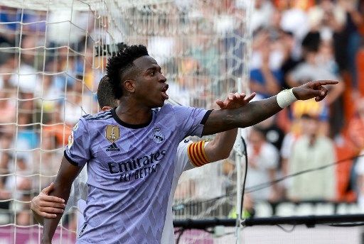 Vinicius reacciona ante los insultos recibidos en el partido Real Madrid vs.Valencia.