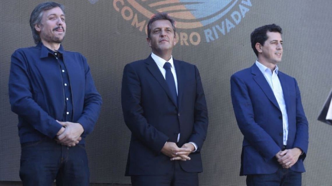 Máximo Kirchner, Sergio Massa and Eduardo 'Wado' de Pedro.