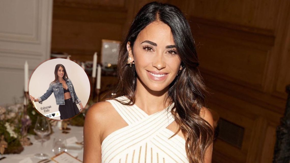 Antonela Roccuzzo impactó con combinación con campera de tenis de moda