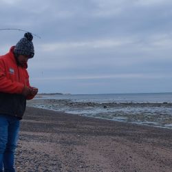 La Grutas, en el norte de la Patagonia, tiene buena pesca en un lugar paradisíaco, con playas llenas de formaciones rocosas rojizas del período precámbrico. 