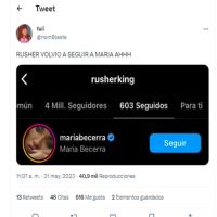 Rusherking se acercó a María Becerra y los fans ya están especulando con una segunda vuelta