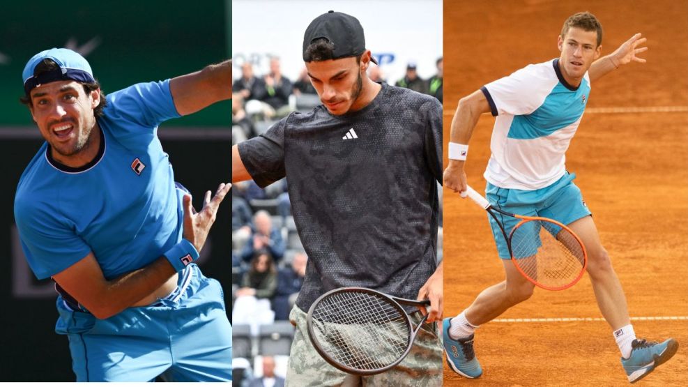 Guido Pella, Francisco Cerúndolo y Diego Schwartzman