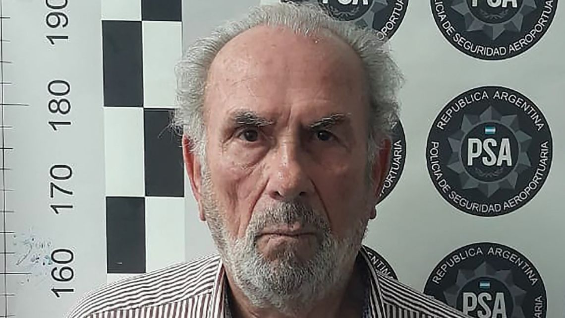 Handout mugshot released by Argentina's Airport Security Police (PSA) on June 6, 2023, of Chilean doctor Manfredo Enrique Jurgensen, a fugitive from Chilean justice for a crime during the Augusto Pinochet dictatorship (1973-1990), after his arrest arrested at Ezeiza International Airport, Buenos Aires Province, in Argentina on June 3, 2023.