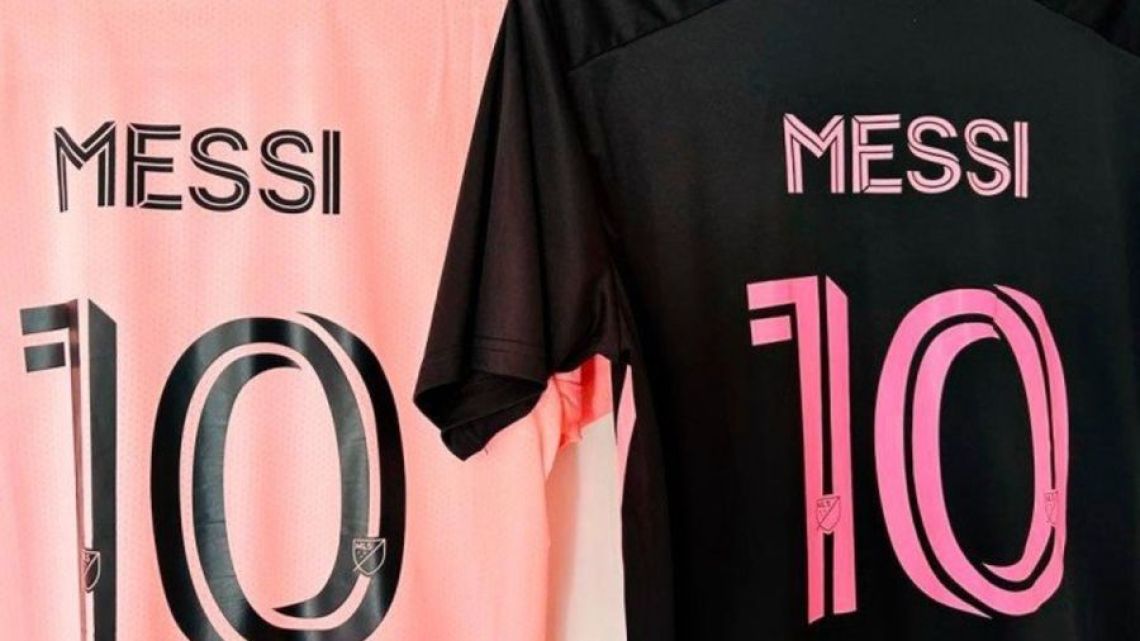 A mock up of Lionel Messi's Inter Miami shirt.
