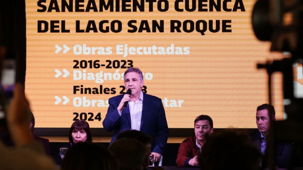 Llaryora presentó el Plan Integral de Saneamiento para la cuenca del Lago San Roque en Córdoba