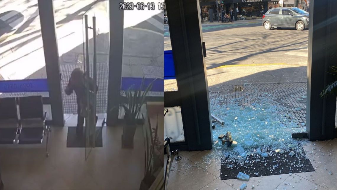 A woman attacked the real estate of the president of Vélez: He asked for disclosure and broke the door