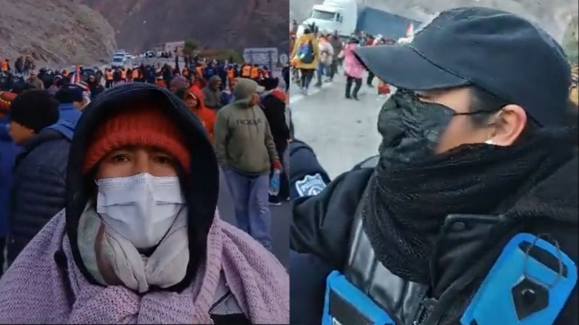 Jujuy: la policía avanzó en el corte de la Ruta 9 en Purmamarca y denunció que hubo detenidos