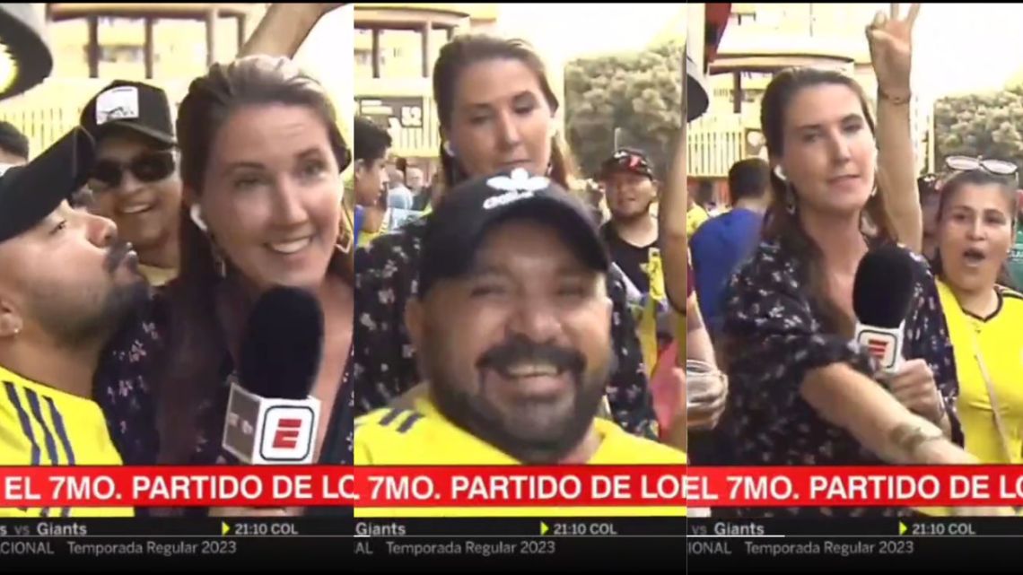 A journalist broke out in anger after a fan tried to kiss her while she was live: “Next time…”