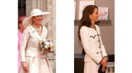 Kate Middleton y Máxima de Holanda y su duelo total white