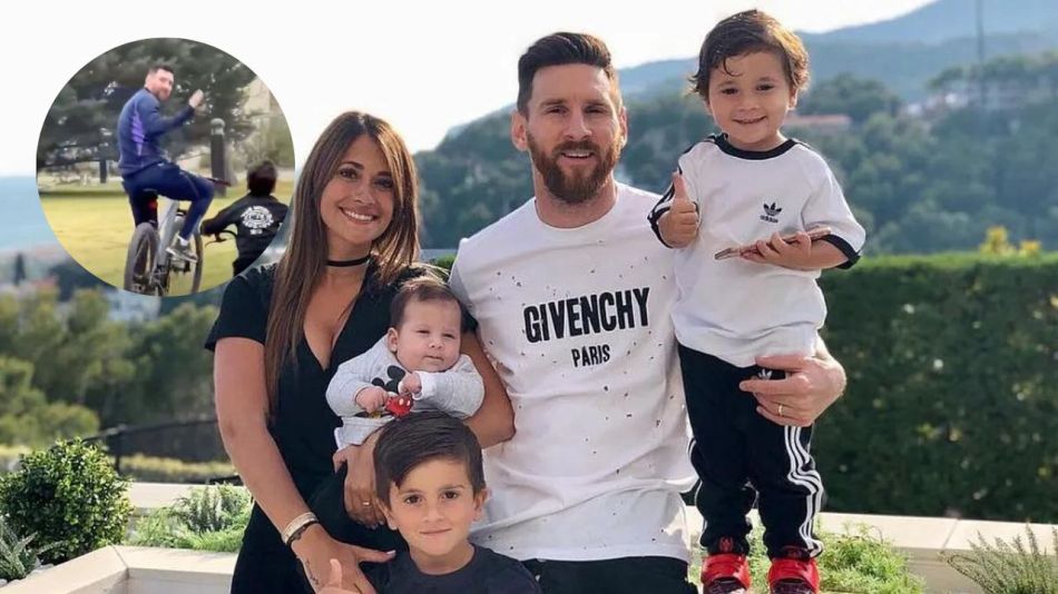 Leo Messi junto a su familia