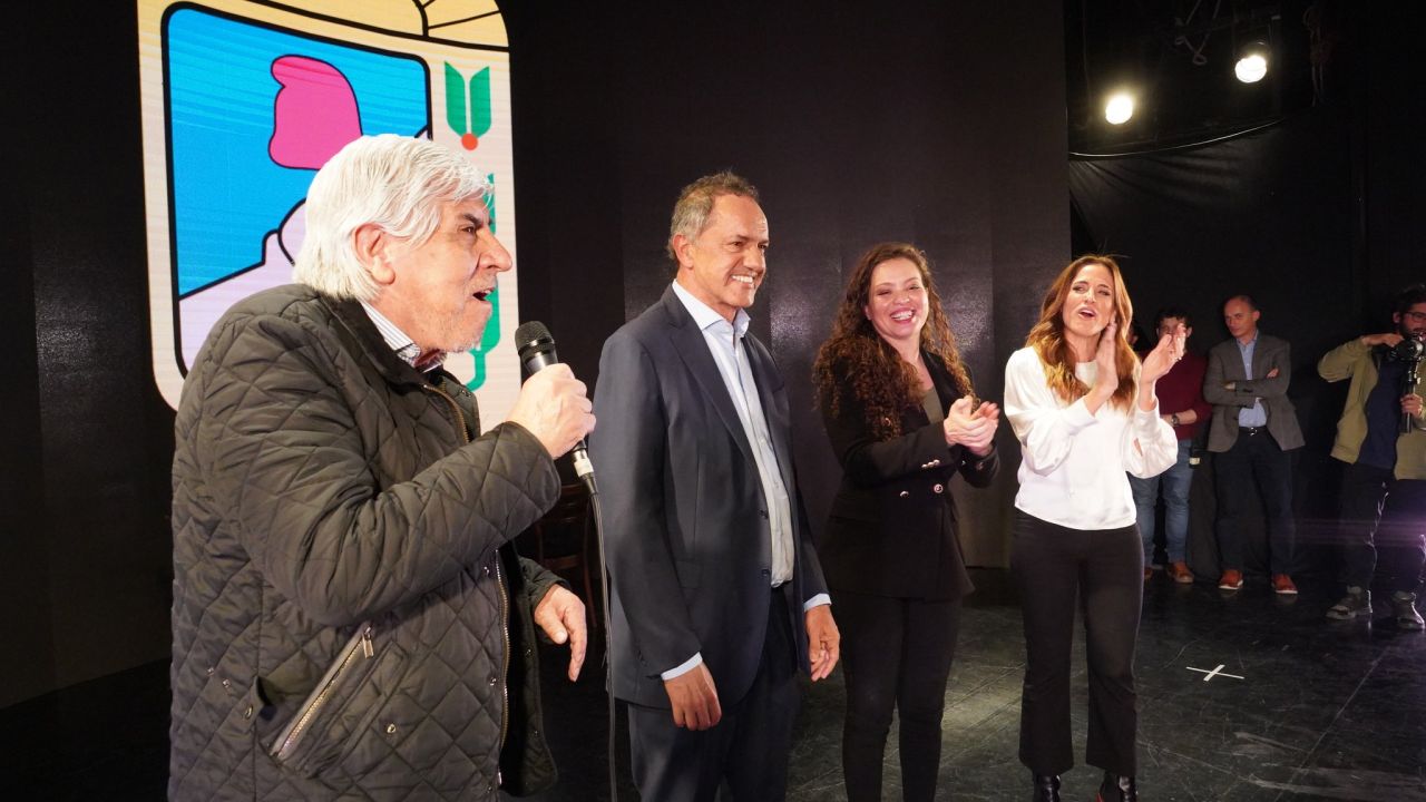 Hugo Moyano en el cierre de campaña de Scioli. | Foto:Prensa Scioli.