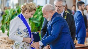 Lula Da Silva le entregó la mayor condecoración brasileña al presidente Alberto Fernández y Fabiola Yáñez