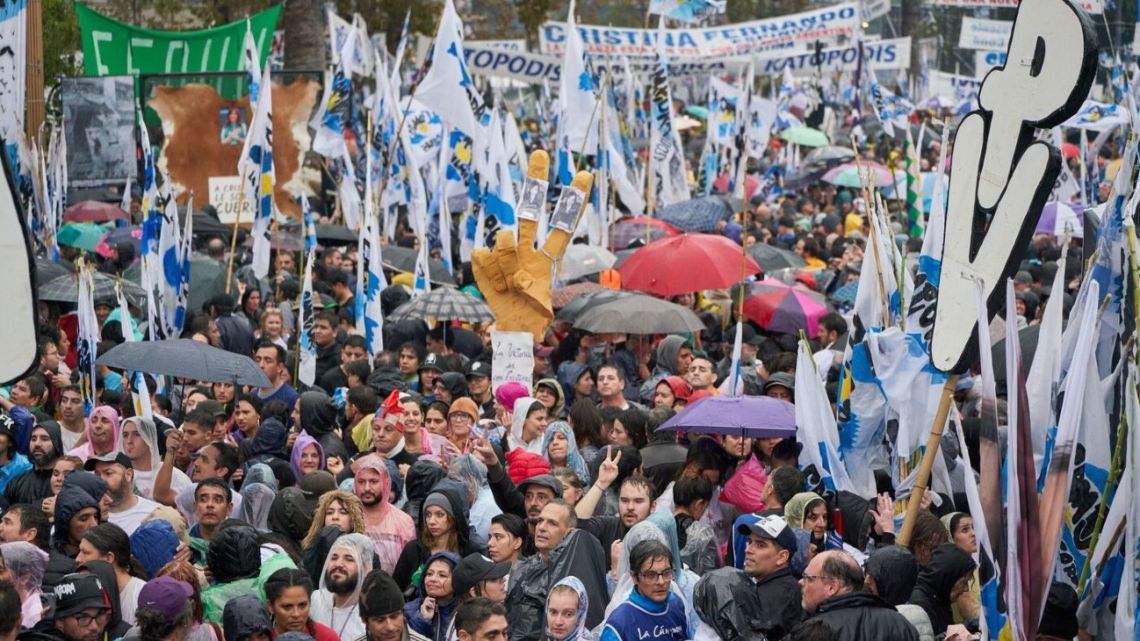 Peronists rally in Buenos Aires in May.