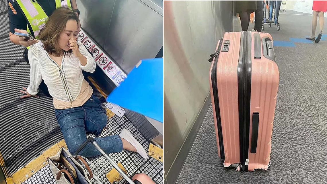 Brutal accidente en un aeropuerto: una cinta transportadora se tragó la pierna de una mujer
