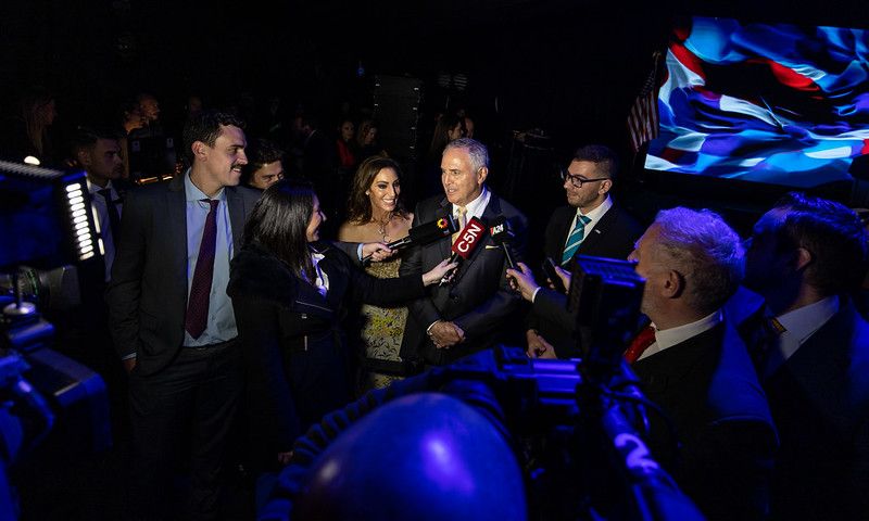 Festejo del día de la independencia en Embajada de Estados Unidos.