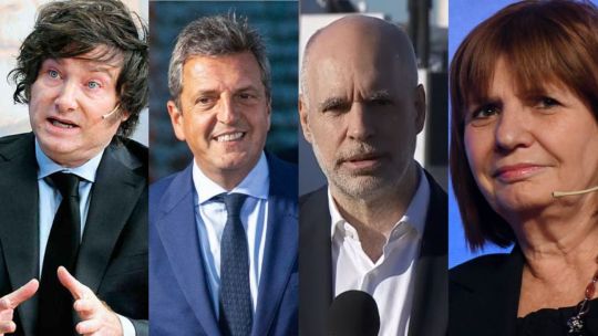 Milei, Massa, Larreta, Bullrich