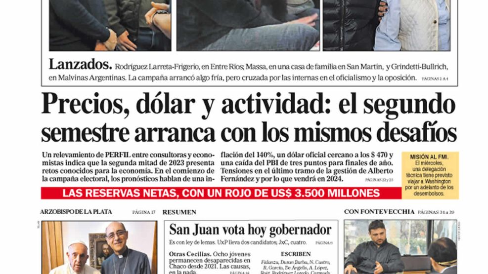 Tapa diario Perfil domingo 2 de junio