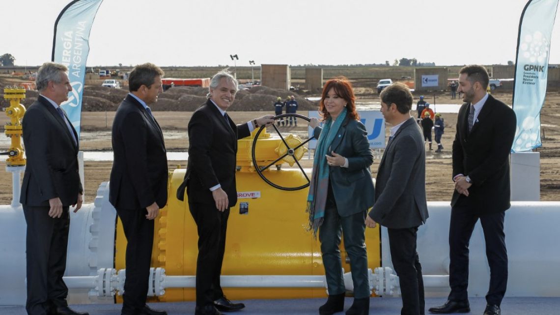 Cristina Kirchner, Alberto Fernández y Sergio Massa inauguraron el Gasoducto Néstor Kirchner | Perfil