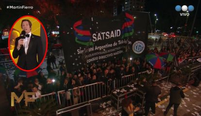 La manifestación de SATSAID en la previa de los Martín Fierro 2023