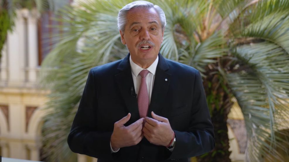 El presidente Alberto Fernández, en el video del acto de la Casa de Tucumán por el Día de la Independencia.