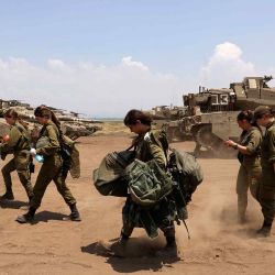 Soldados de la Brigada Nahal de Israel participan en un ejercicio militar en el valle de Hula, en el norte de Israel. Foto de JALAA MAREY / AFP | Foto:AFP