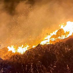 Un hombre observa cómo arde un incendio en la ladera de una colina en la ciudad de Ibl al-Saqi, en el sur del Líbano, durante una ola de calor. Foto de Ali DIA / AFP | Foto:AFP