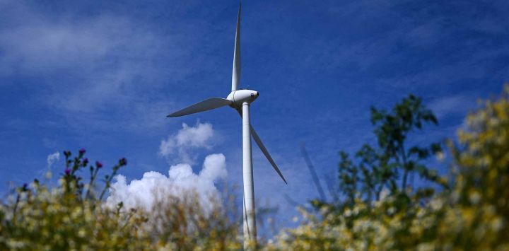 Una turbina eólica en el parque eólico de Werl cerca de Dortmund, en el oeste de Alemania. Foto Ina FASSBENDER / AFP