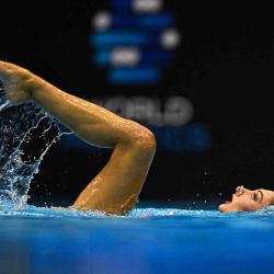 Evangelia Platanioti  compite en  el Campeonato Mundial de Natación en Fukuoka. Foto de Philip FONG / AFP | Foto:AFP
