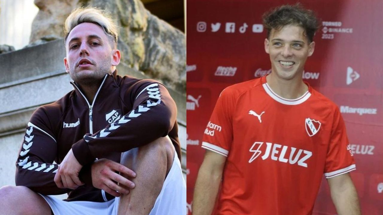 Momo Benavides y Martín Palermo, juntos en la presentación de las camisetas  de Platense