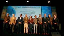 Guillermo Bernaudo, Diana Mondino, Sergio Busso, Leonardo Saquis y Juan José Bahillo participaron de un panel en la Expo Rural