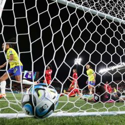 Ary Borges, de Brasil, marca un gol durante el partido del Grupo F entre Brasil y Panamá en la Copa Mundial Femenina de la FIFA Australia y Nueva Zelanda 2023, en Adelaida, Australia. | Foto:Xinhua/Bai Xuefei