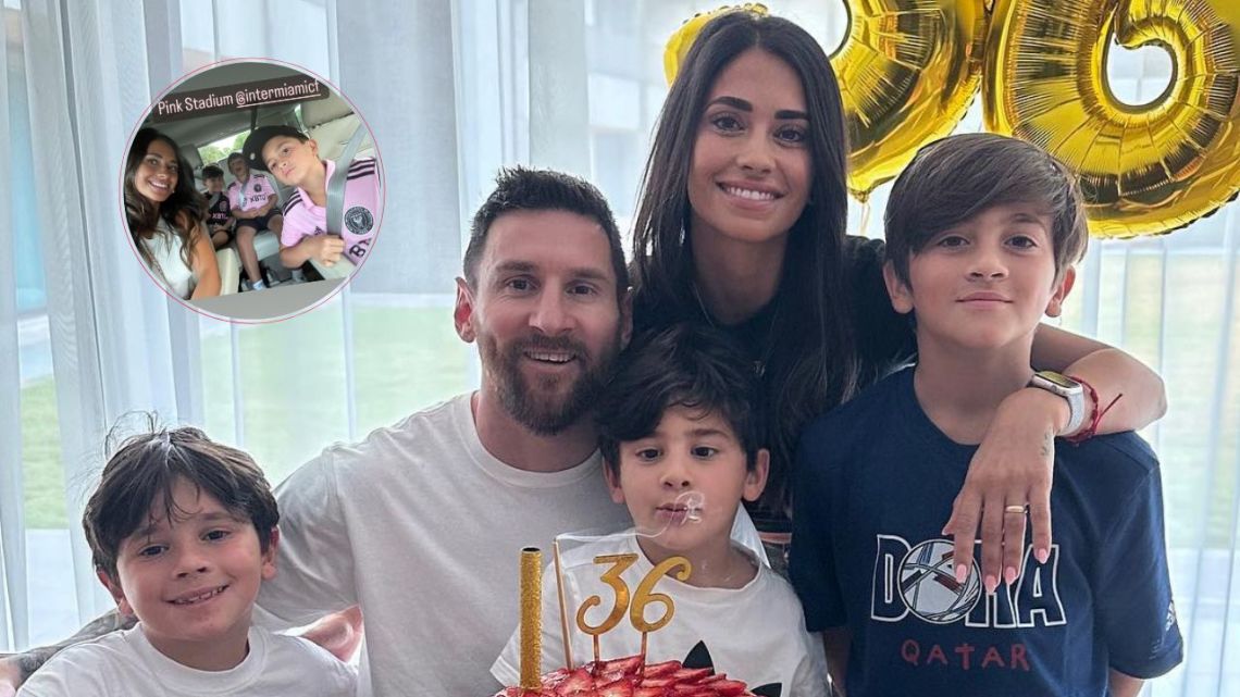 Antonela Roccuzzo fue a ver jugar a Lionel Messi junto a sus hijos y compartió una tierna foto | Caras