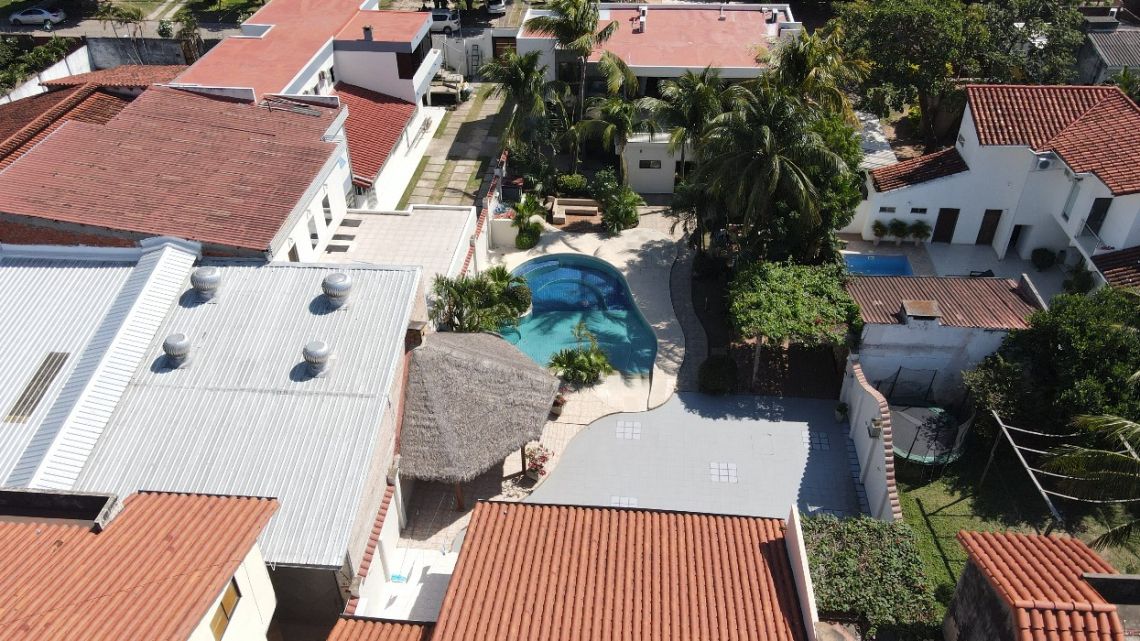 An aerial view of a house searched by anti-narcotics police during an operation to try to arrest Uruguayan Sebastian Marset in Santa Cruz, Bolivia, taken on July 30th, 2023. 
