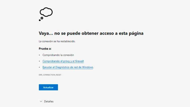 La web oficial está caída desde las 6:30 de este miércoles.