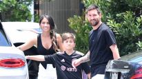 Leo Messi y Anto Roccuzzo en Miami 