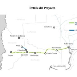 Mapa del futuro recorrido del tren norpatagónico.