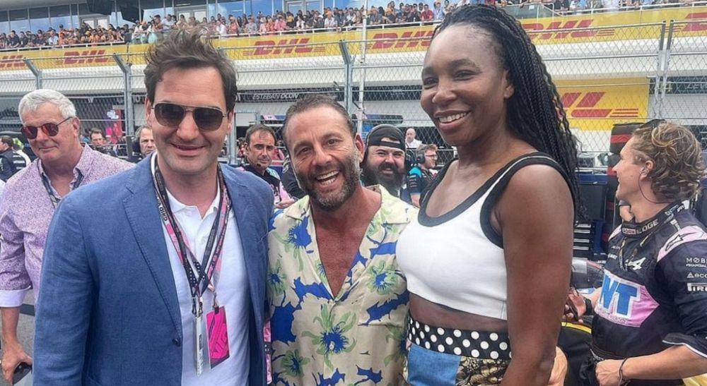 David Grutman, Roger Federer y Serena Williams.