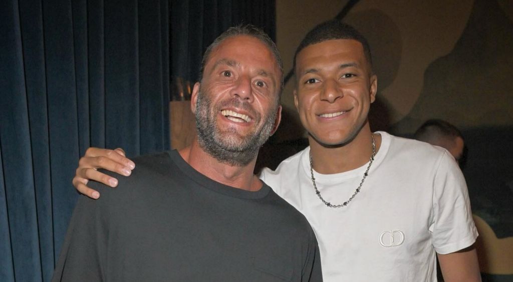 David Grutman y Mbappé, en Miami.