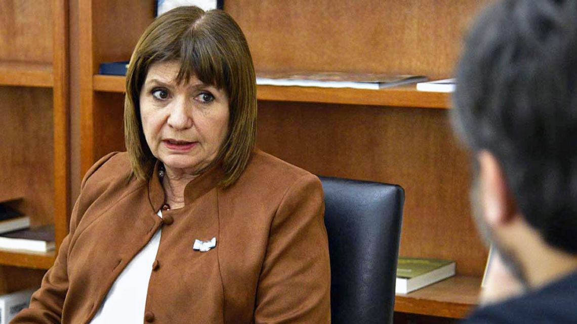 Patricia Bullrich, pictured during an interview with Perfil, in her offices close to the Casa Rosada.