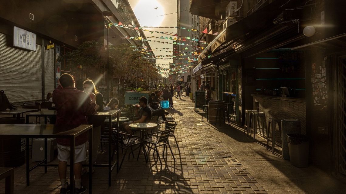 A street scene from Barrio Chino, Belgrano, Buenos Aires.