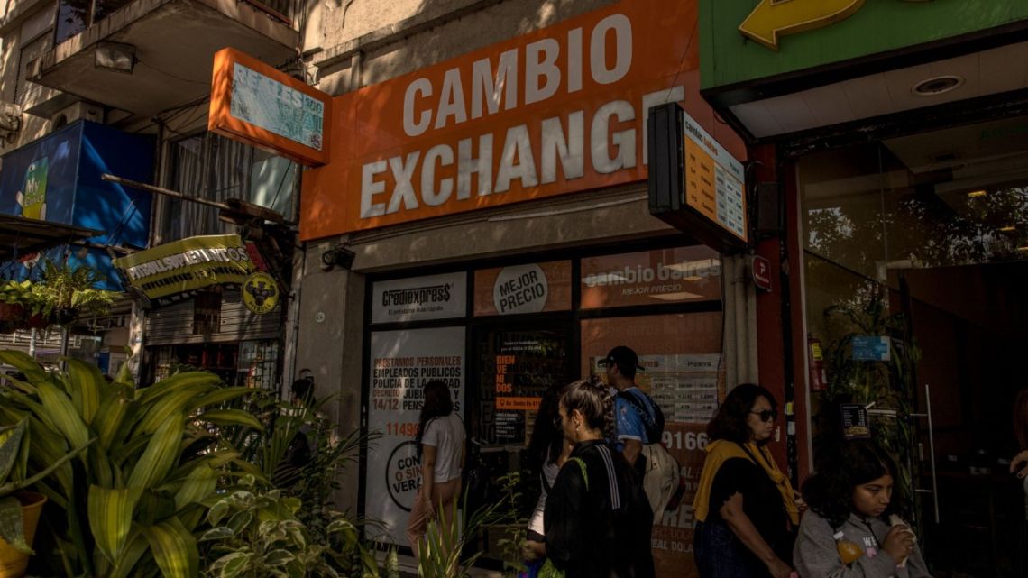 A currency exchange house in the Palermo neighbourhood of Buenos Aires, Argentina, on Thursday, April 27, 2023. 