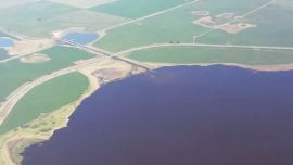 Una emblemática laguna, muy tradicional para el pescador, vista desde el aire.