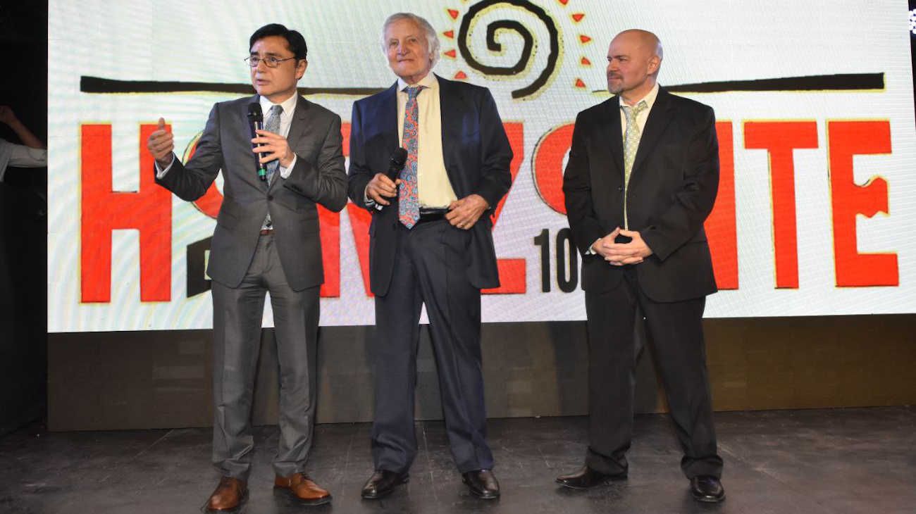 Jorge Fontevecchia, Fernando Marín y Sergio "Chicho" Soldati presentaron el lanzamiento de FM Horizonte.