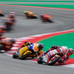 El piloto británico de Kalex Jake Dixon compite durante la carrera de Moto2 del Gran Premio de Cataluña de Motociclismo en el Circuito de Cataluña en Montmeló, a las afueras de Barcelona. | Foto:Josep Lago / AFP