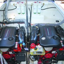 Los motores dentro fuera diésel sustentan  por completo la embarcación gracias a su buen torque. 